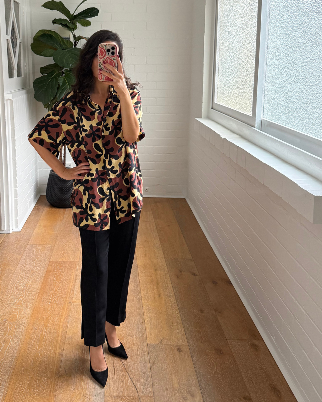 Matteau Silk Printed Shirt - Size 3 (AU 10)