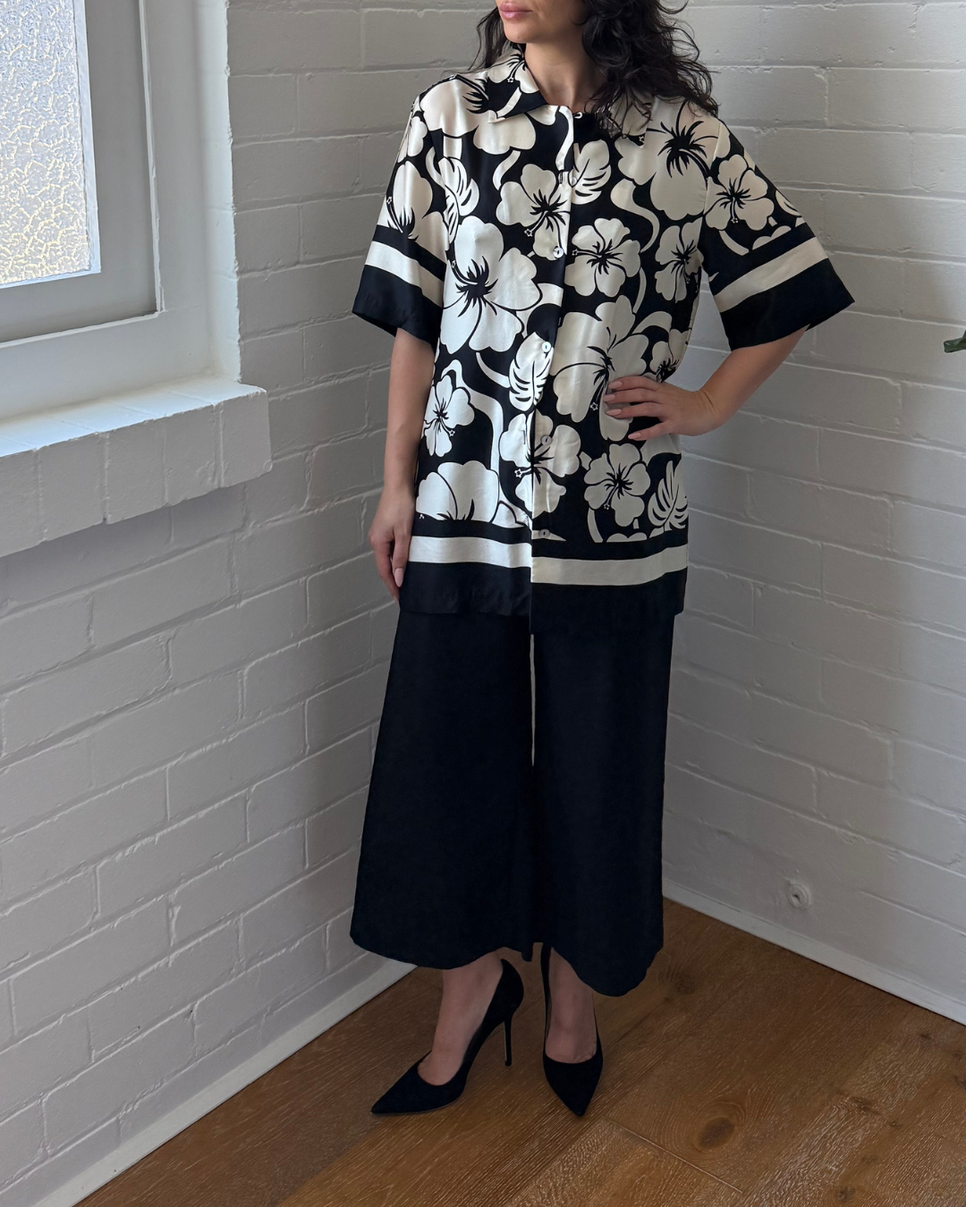 Hansen & Gretel Esme Shirt Tropical Ink - Size Small
