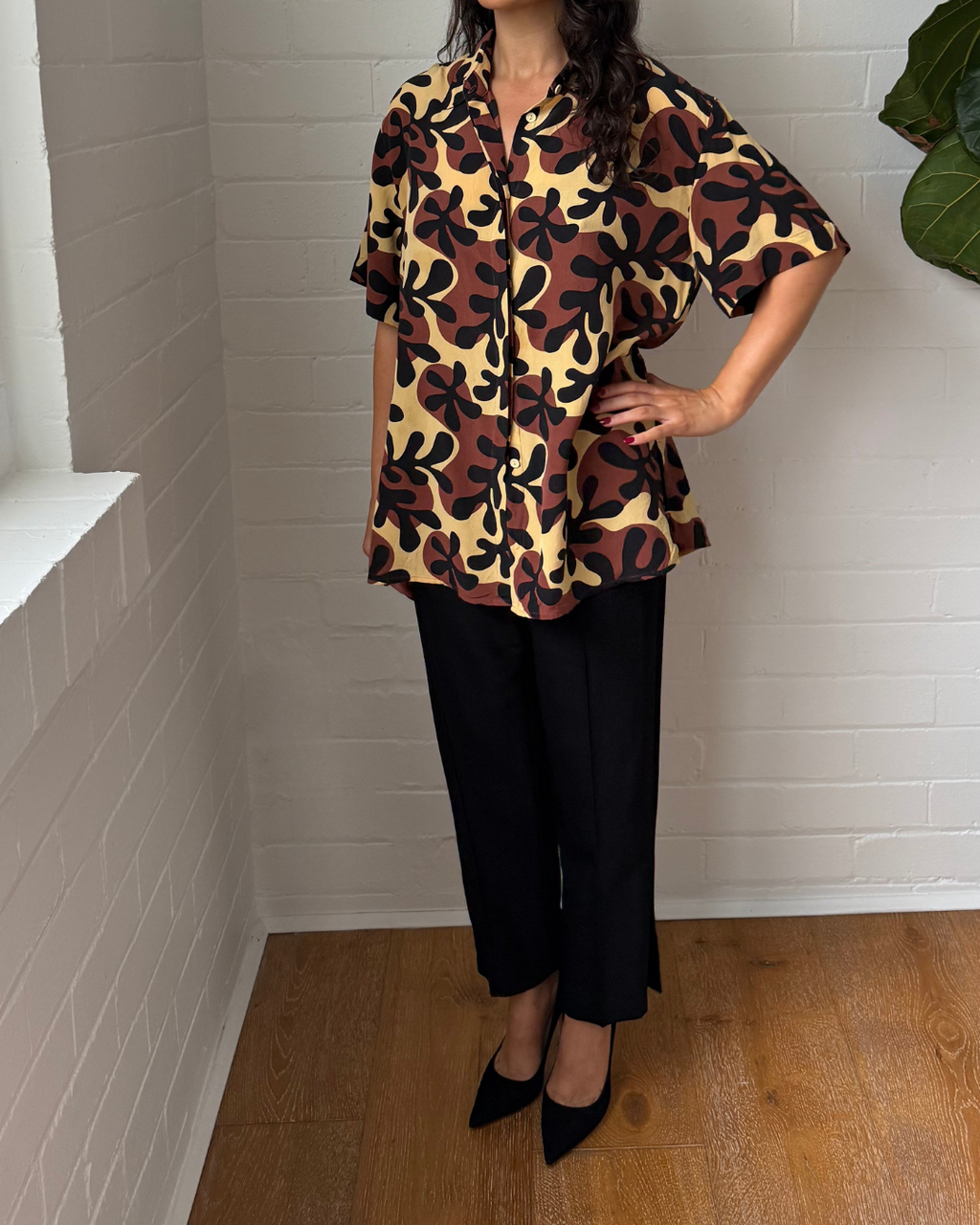 Matteau Silk Printed Shirt - Size 3 (AU 10)