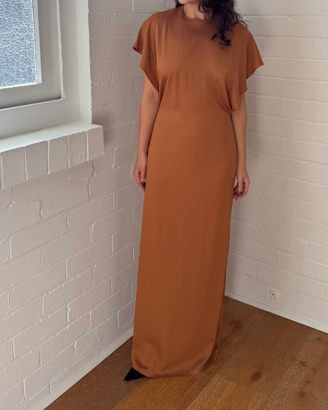 Christopher Esber Natural Faille Knot Back Aulenti Dress - Size 12