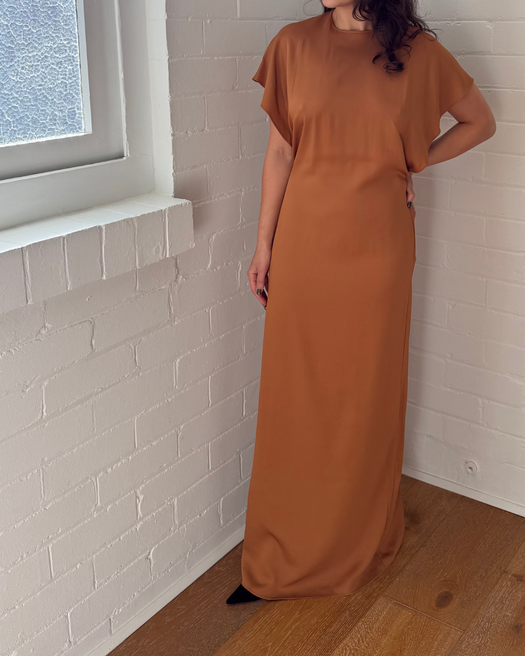 Christopher Esber Natural Faille Knot Back Aulenti Dress - Size 12