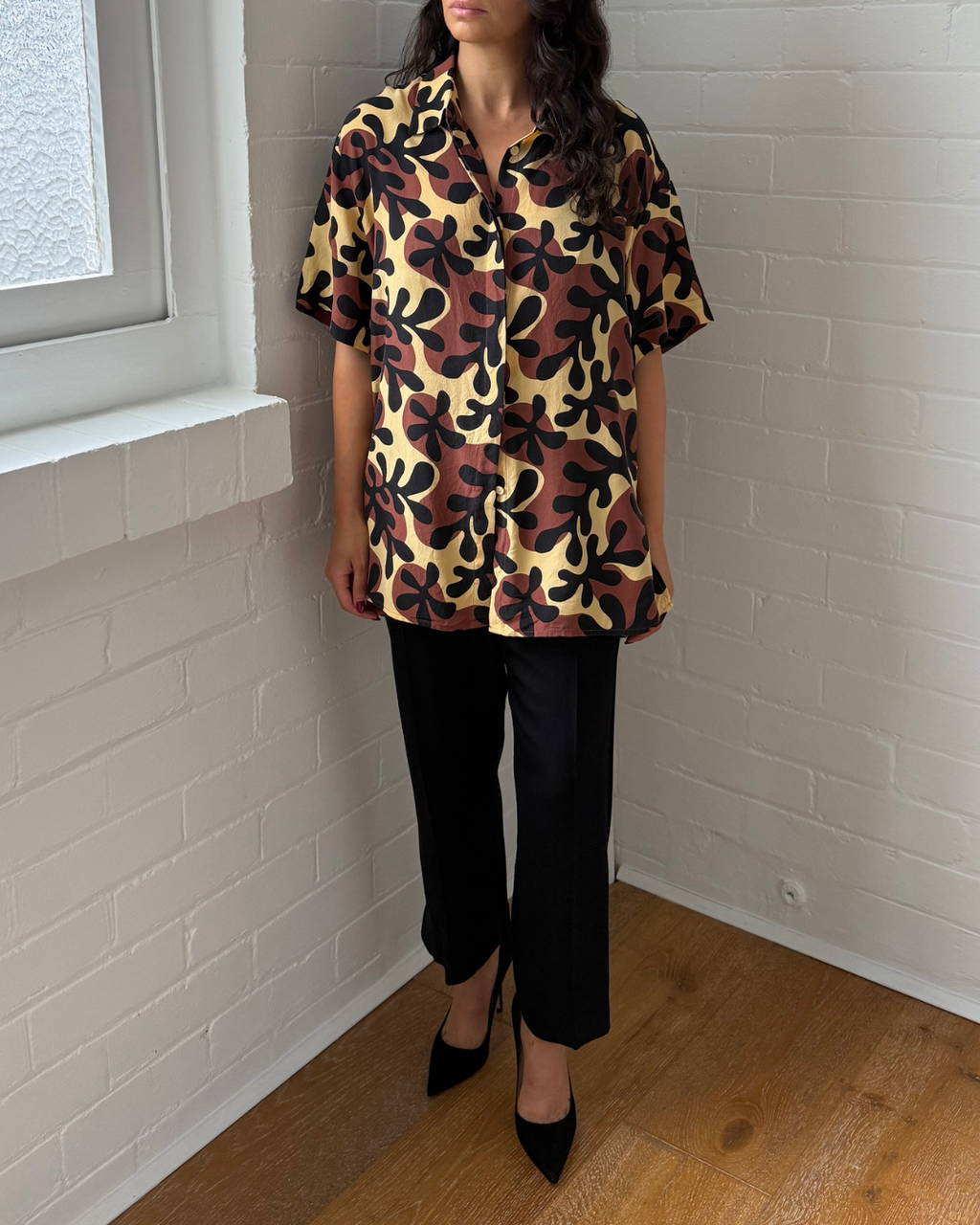 Matteau Silk Printed Shirt - Size 3 (AU 10)
