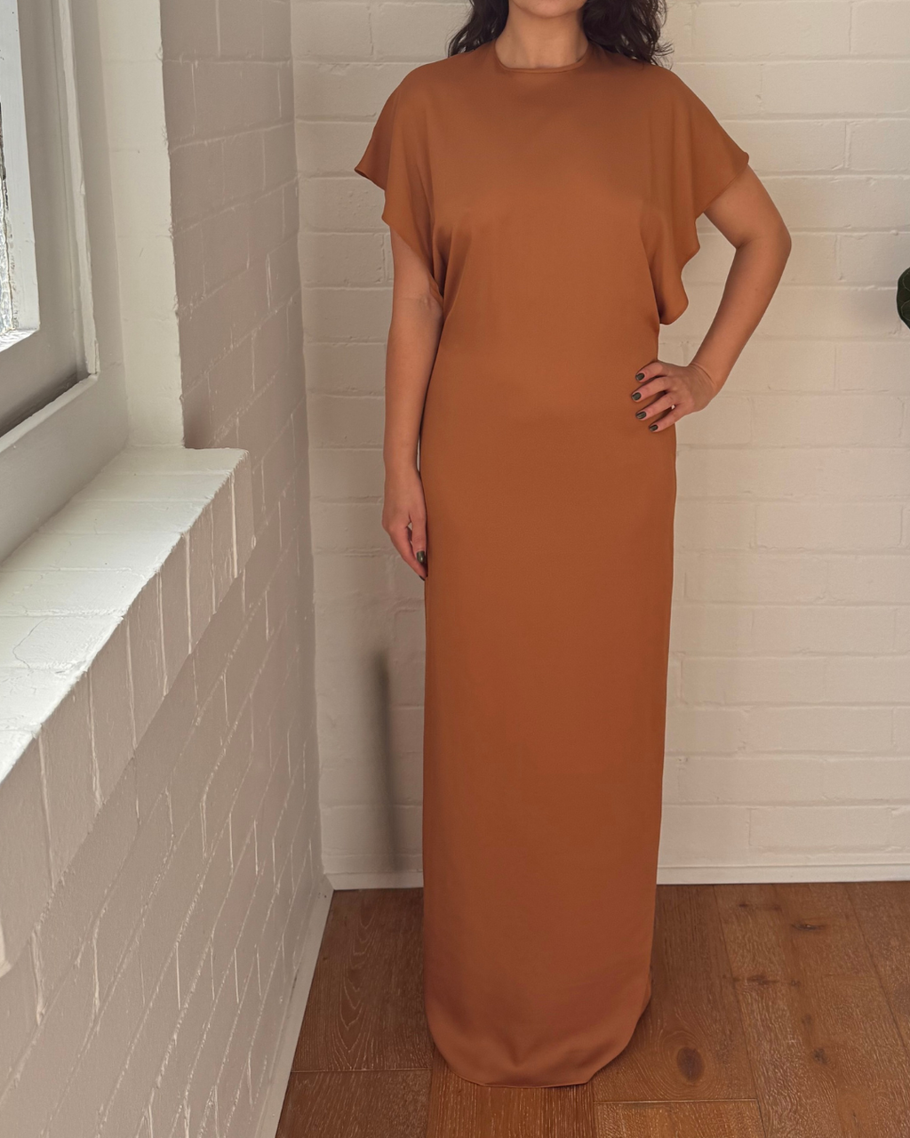 Christopher Esber Natural Faille Knot Back Aulenti Dress - Size 12