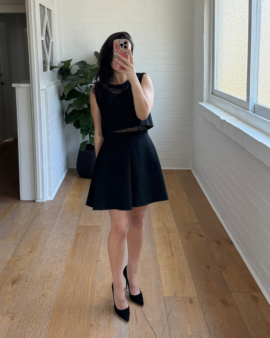 Maje Lace Panel Fit & Flare Mini Dress - Size 1 (AU 8)