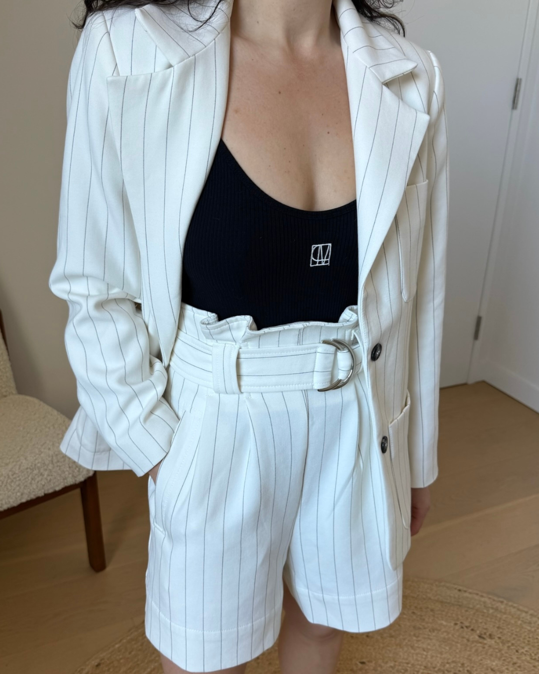 Ganni Pinstripe Suit Set - Size 34 (AU 6-8)