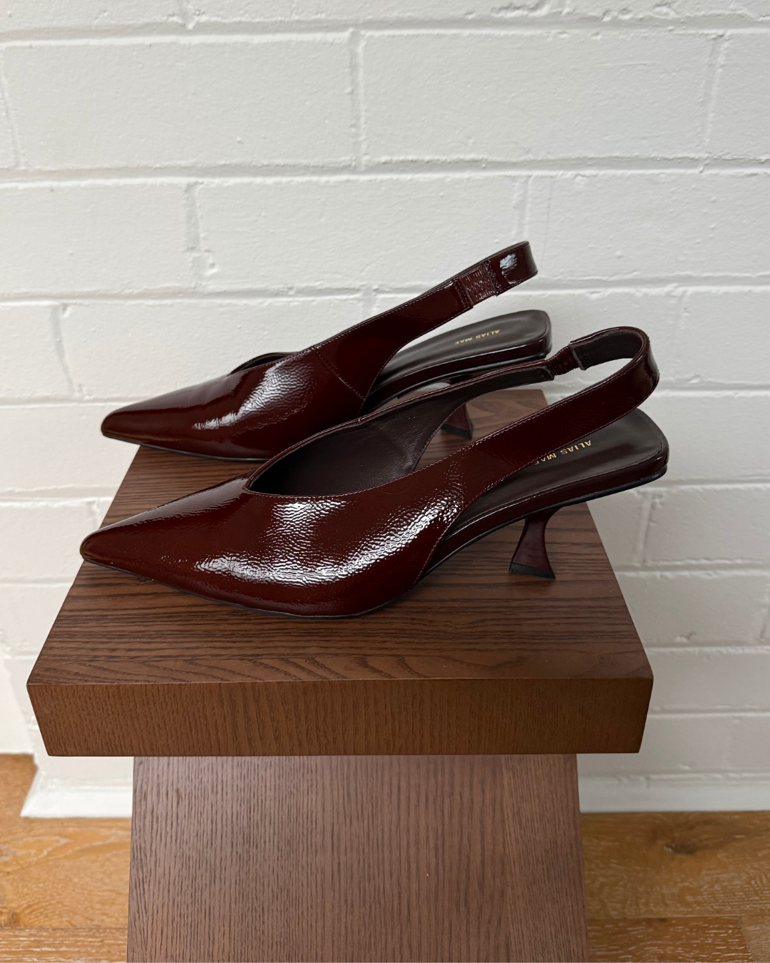 Alias Mae Frankie Slingbacks Choc Leather - Size 42