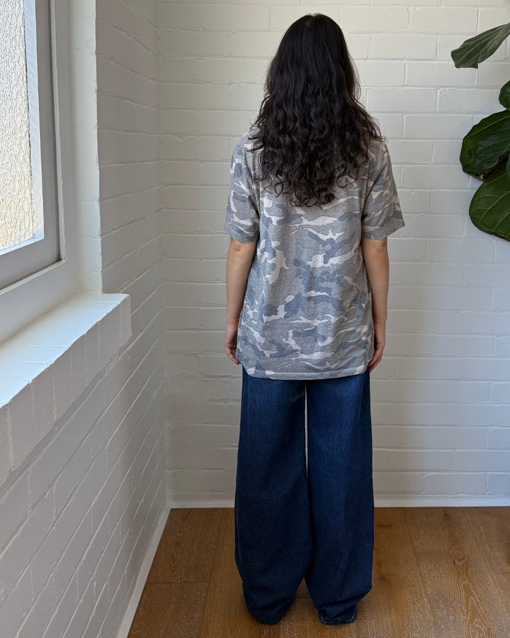 Saint Laurent Rive Gauche Camo Archive Logo Tee - Size Small
