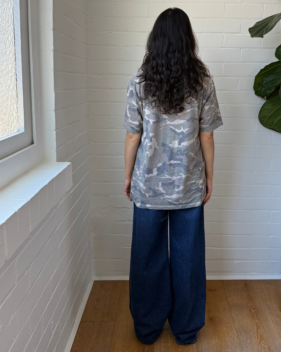 Saint Laurent Rive Gauche Camo Archive Logo Tee - Size Small