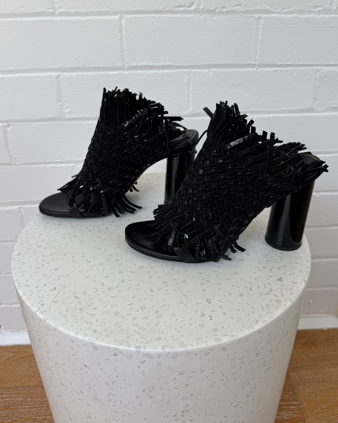Proenza Schouler Woven Leather & Suede Mules - Size 38