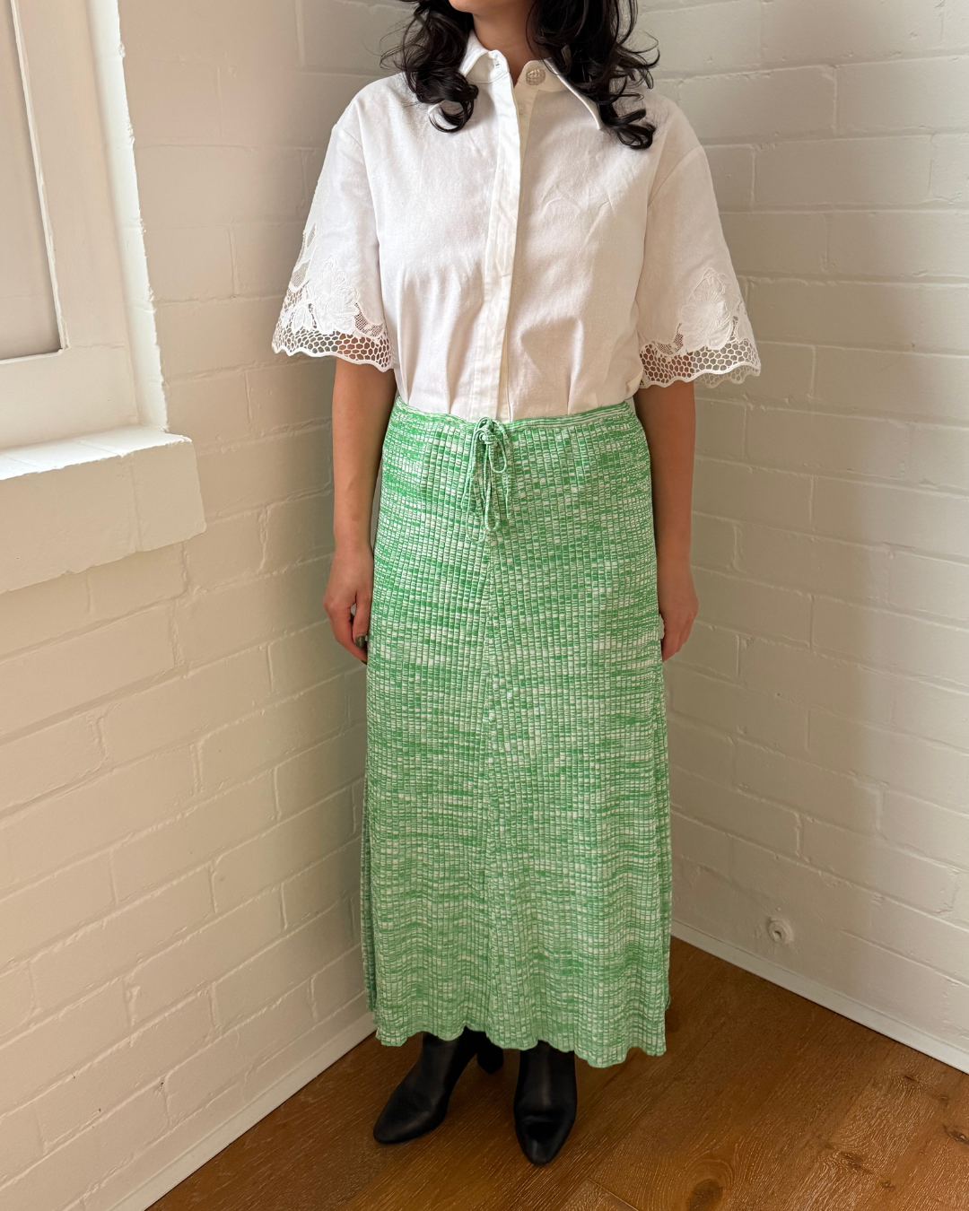 Scanlan Theodore Textured Knit Midi Skirt - Size Medium