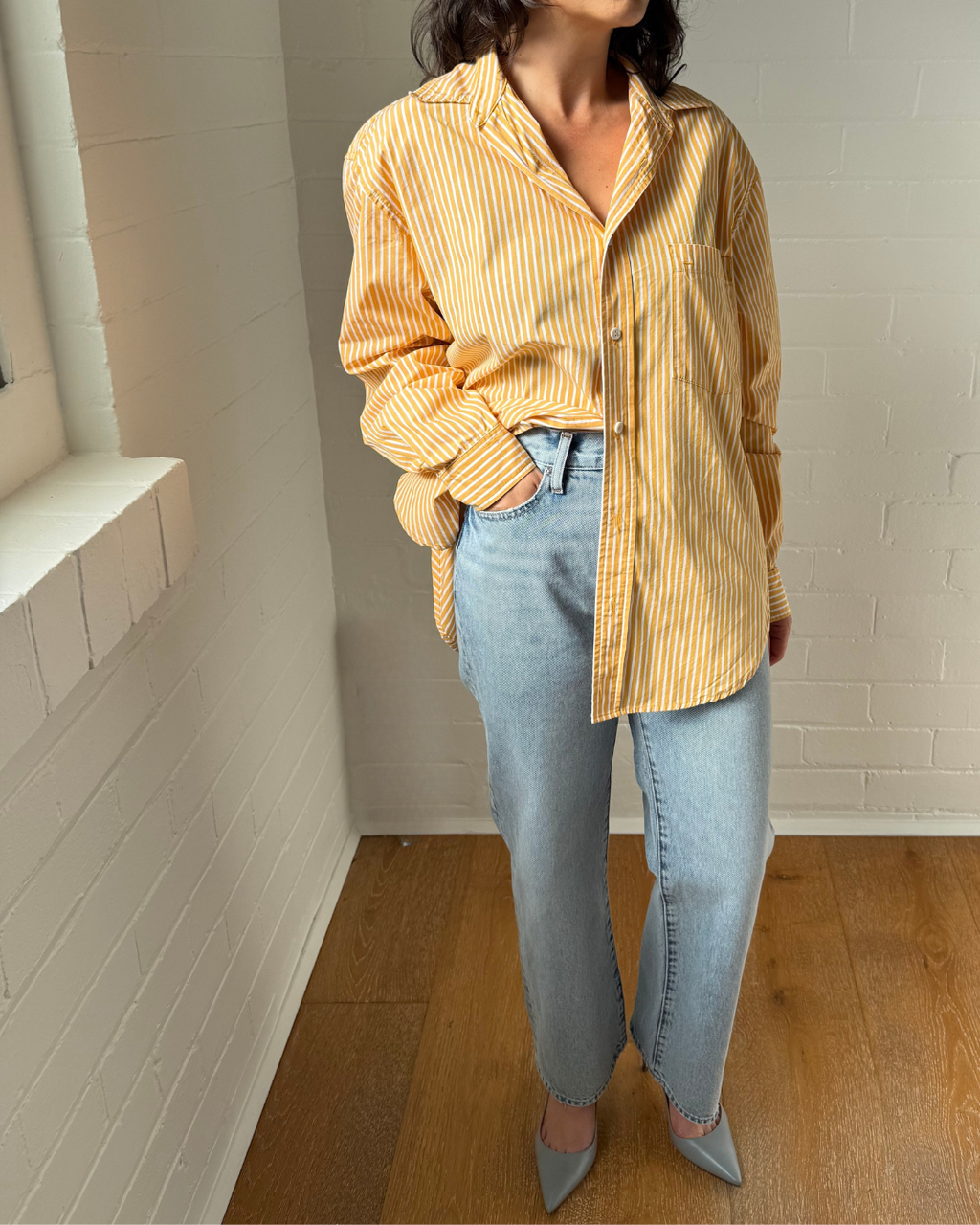 Matteau Oversized Striped Cotton Poplin Shirt - Size 1 (AU 6-8)
