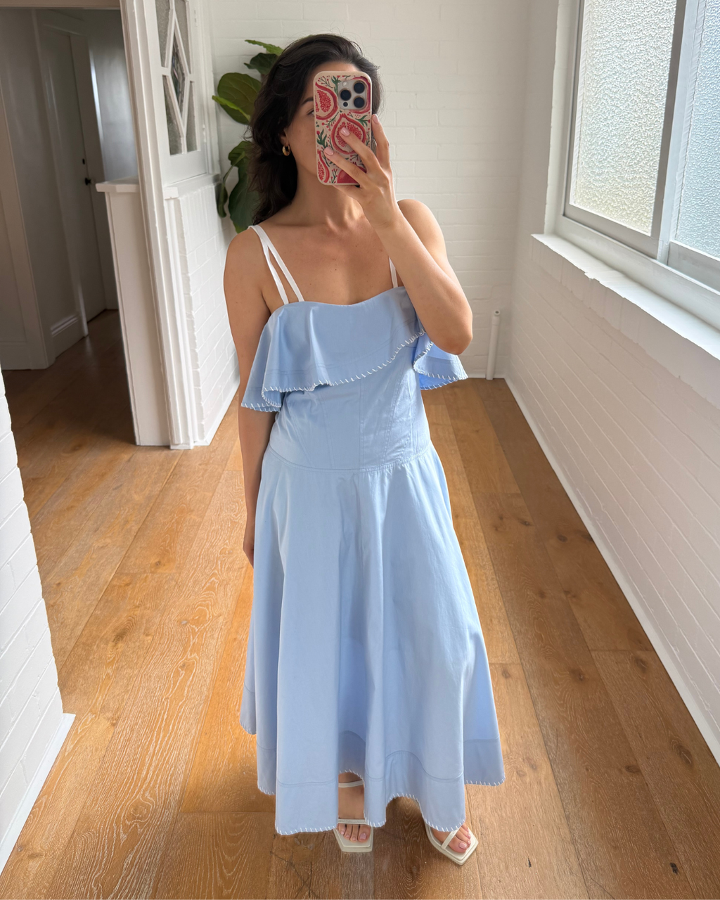 Lovaan Sky Blue Ruffle Dress - Size 8/10