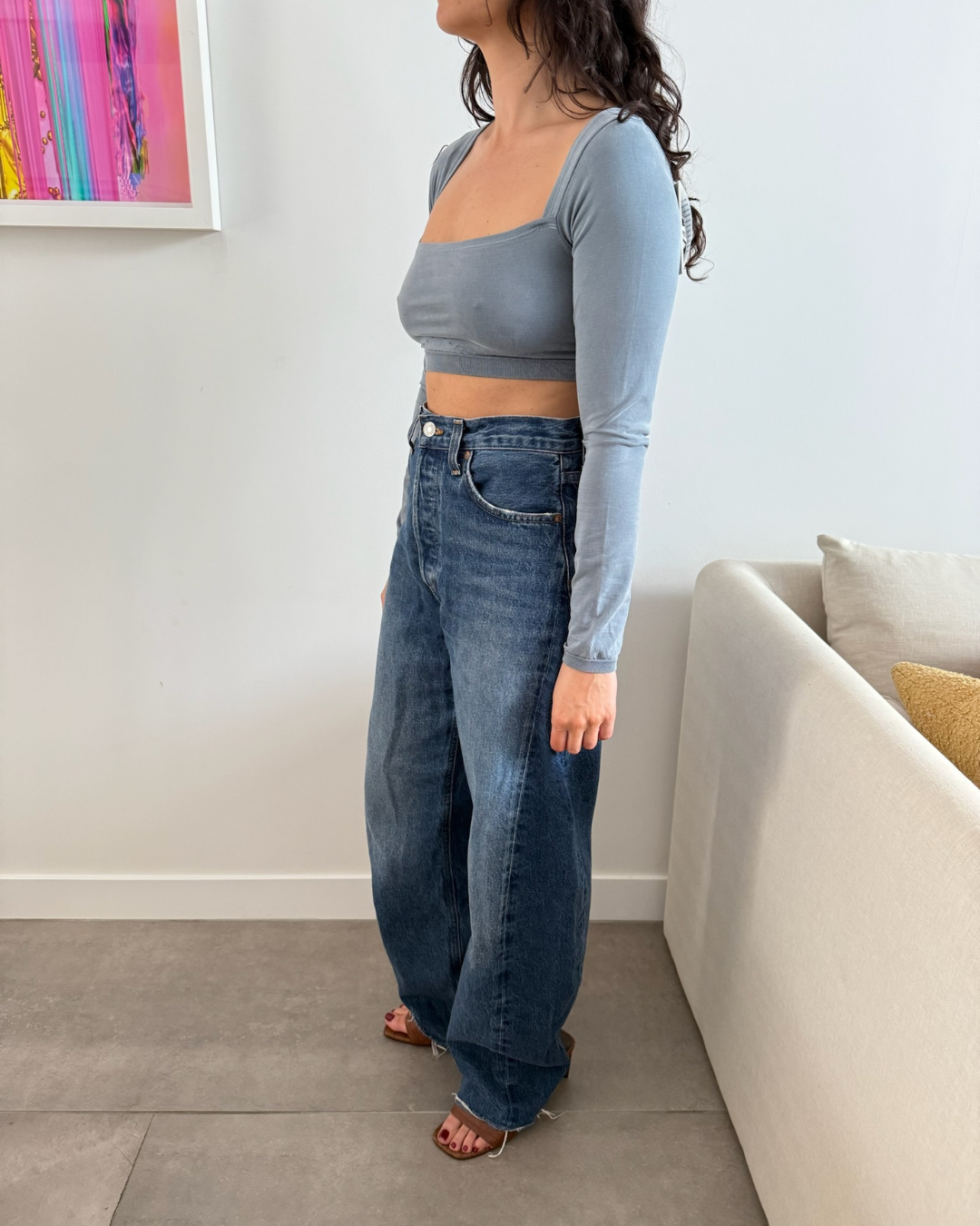 Kith Cadence Pointelle LS Bra Top - Size M/L