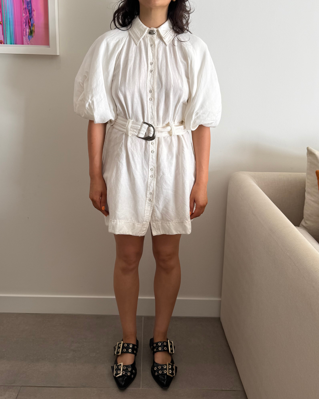 Aje Camille Ivory Shirt Dress - Size 8