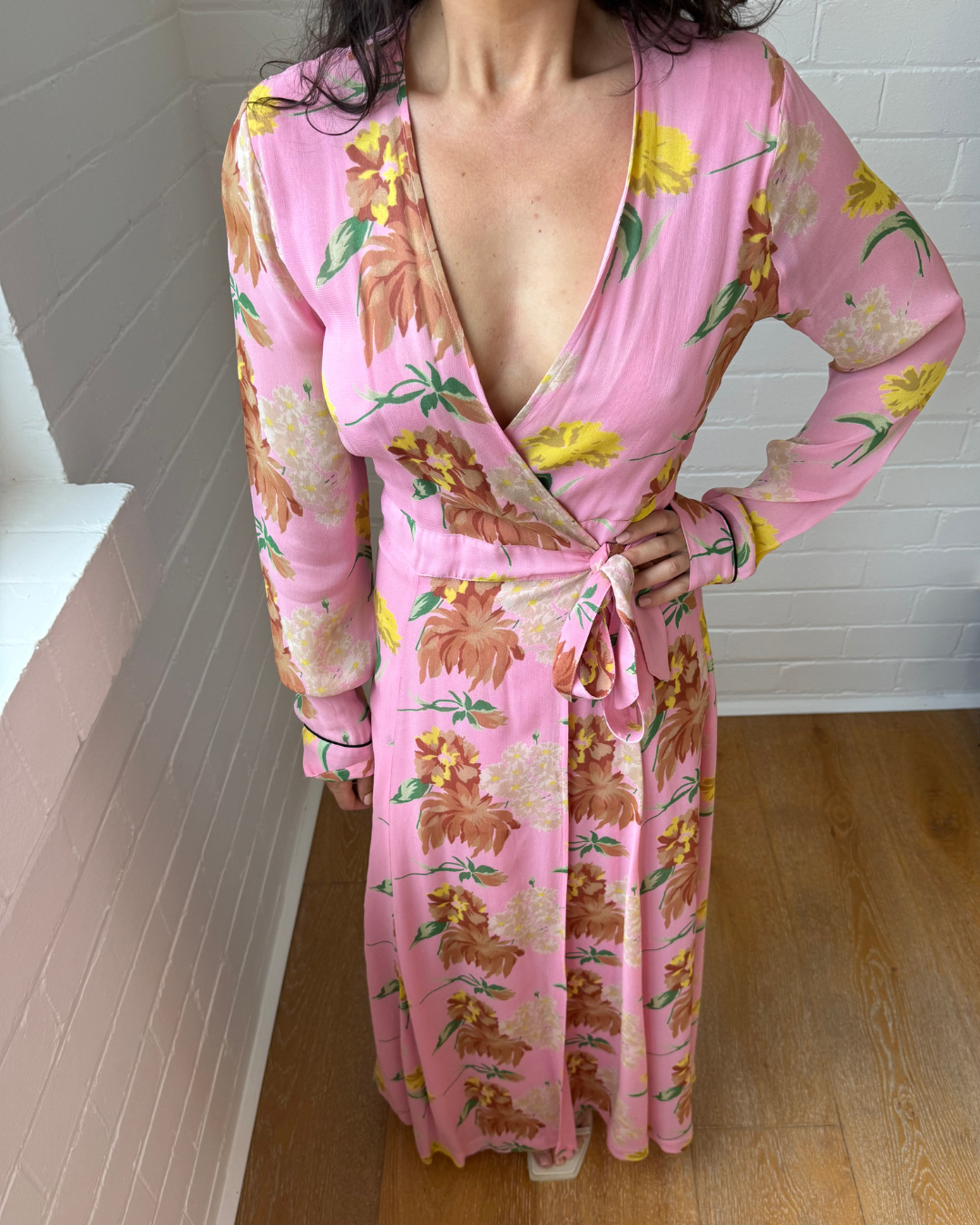 Ganni Marceau Georgette Maxi Dress - Size 38 (AU 10)