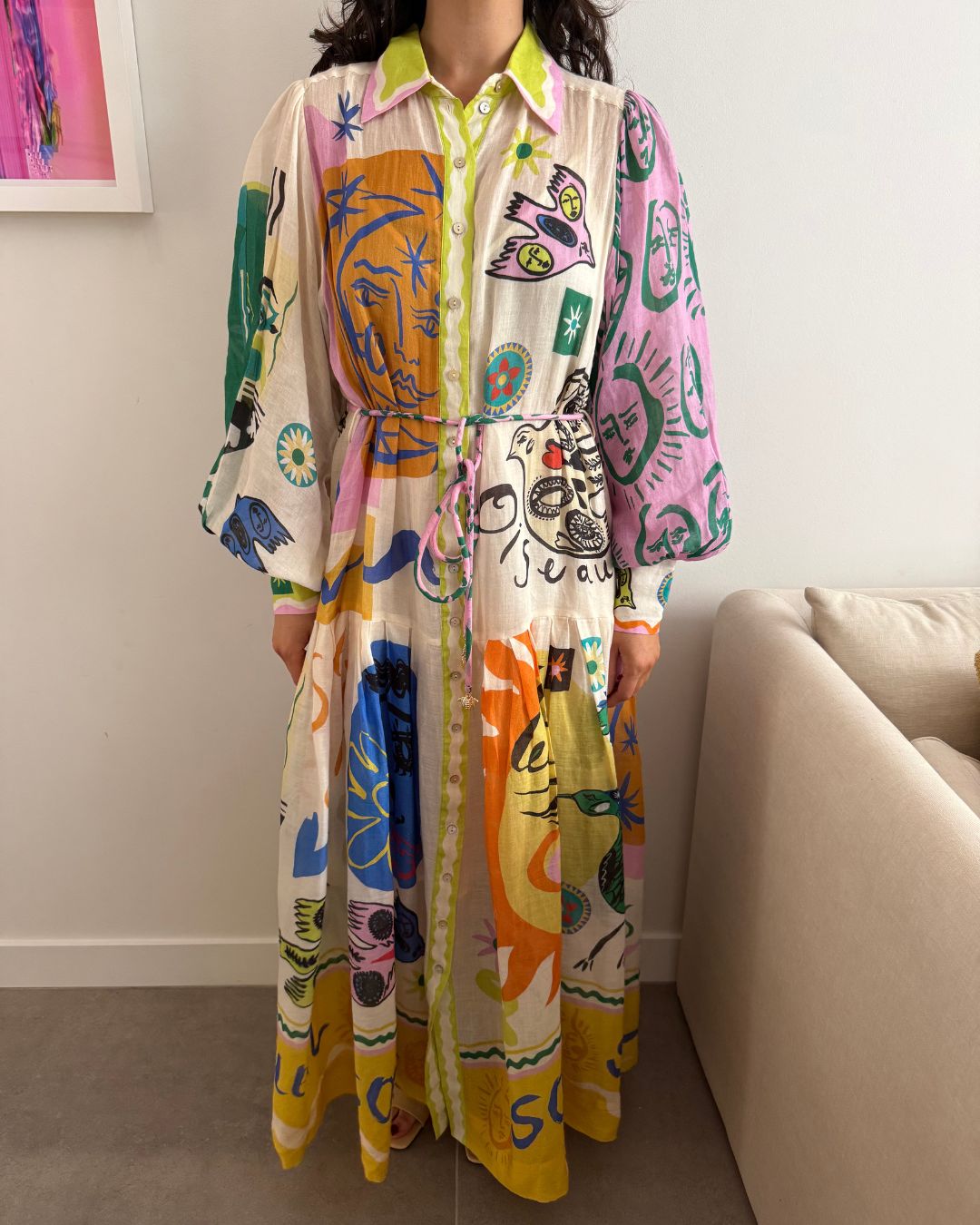 Alemais Soleil Patchwork Shirtdress - Size 10