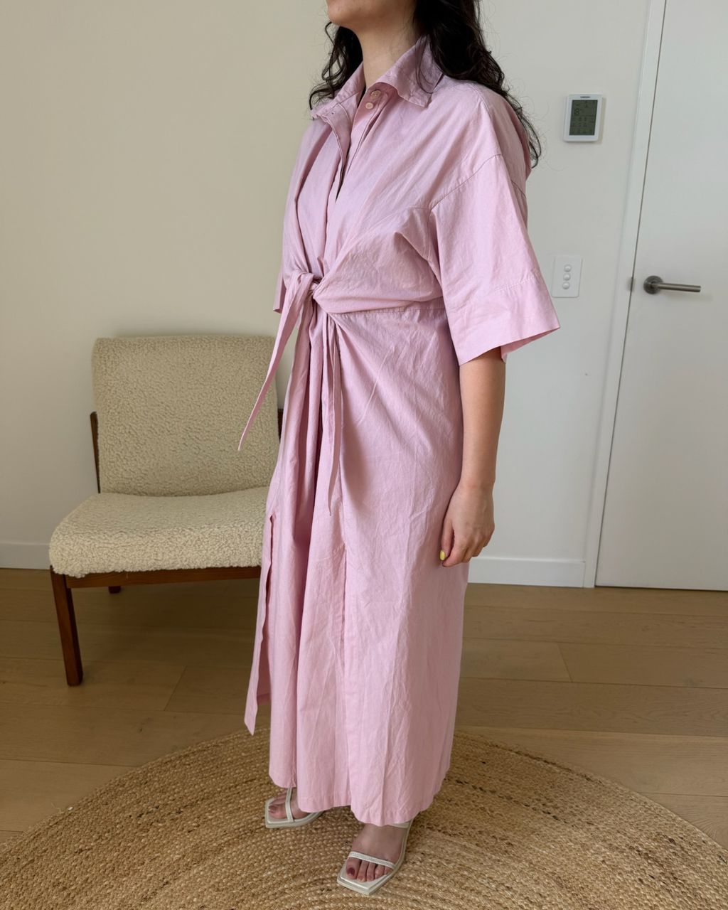 KITX Pink Wrap Shirt Dress - Size Small