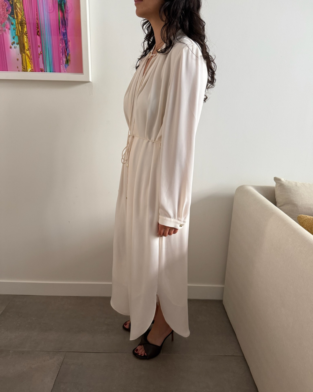 Zimmermann Cream Long Sleeve Dress - Size 2 (AU 10)