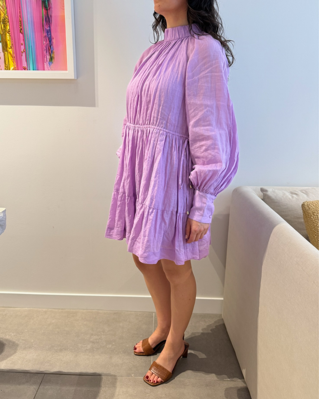 Hansen & Gretel Ulla Longsleeve Mini Dress - Size 6-8