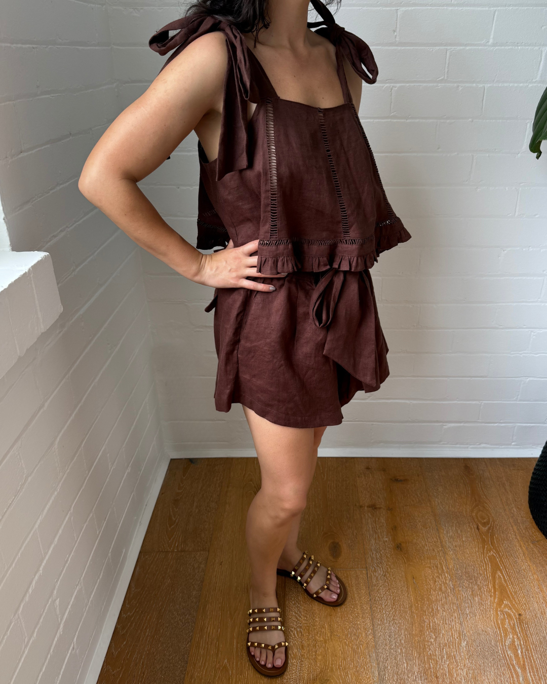 Joslin Adele Linen Top and Short Set - Size 12