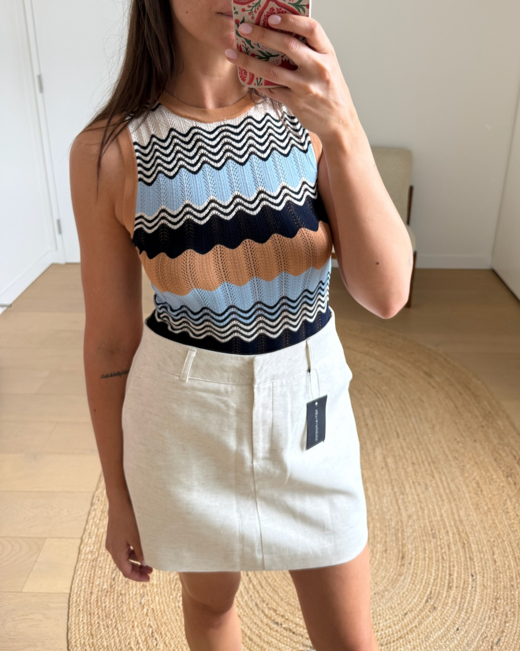 Frankie Shop Isle Linen Mini Skirt - Size Medium