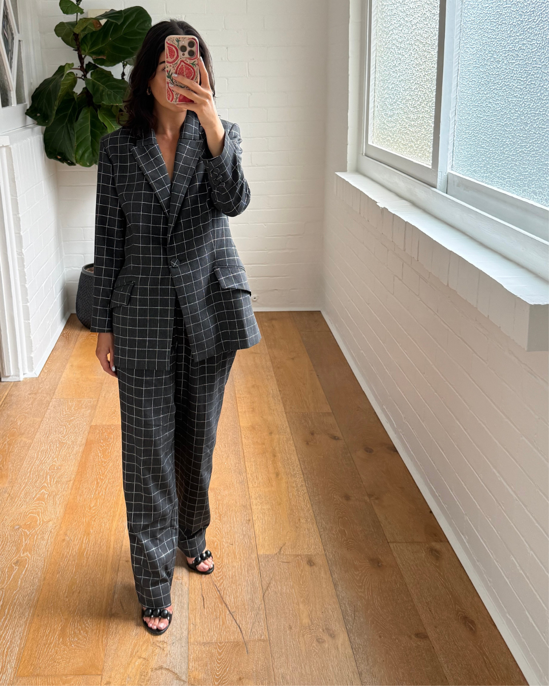 Diida Lurex Check Grey Suit - Size 12