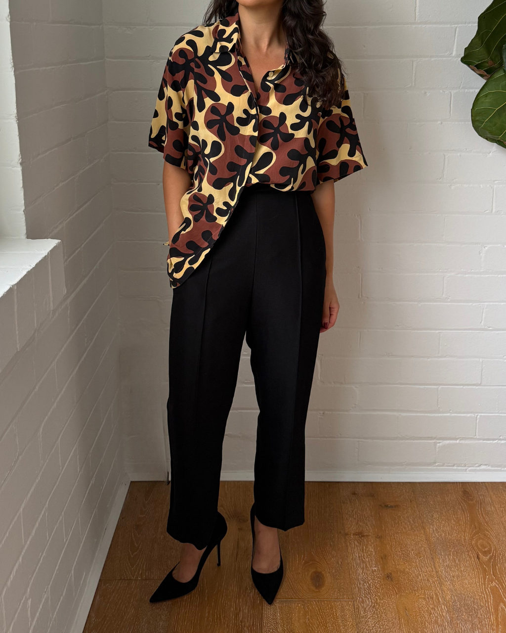 Matteau Silk Printed Shirt - Size 3 (AU 10)