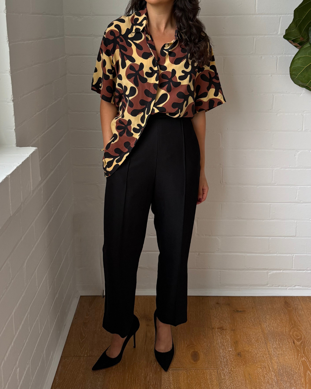 Matteau Silk Printed Shirt - Size 3 (AU 10)