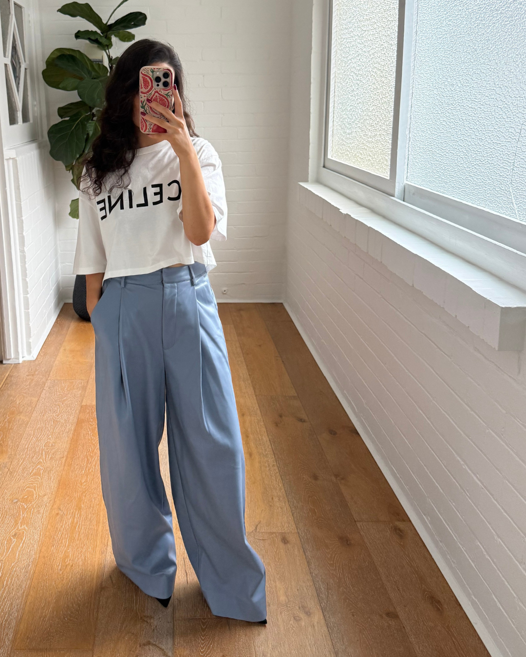 Celine Cropped T-Shirt - Size Medium