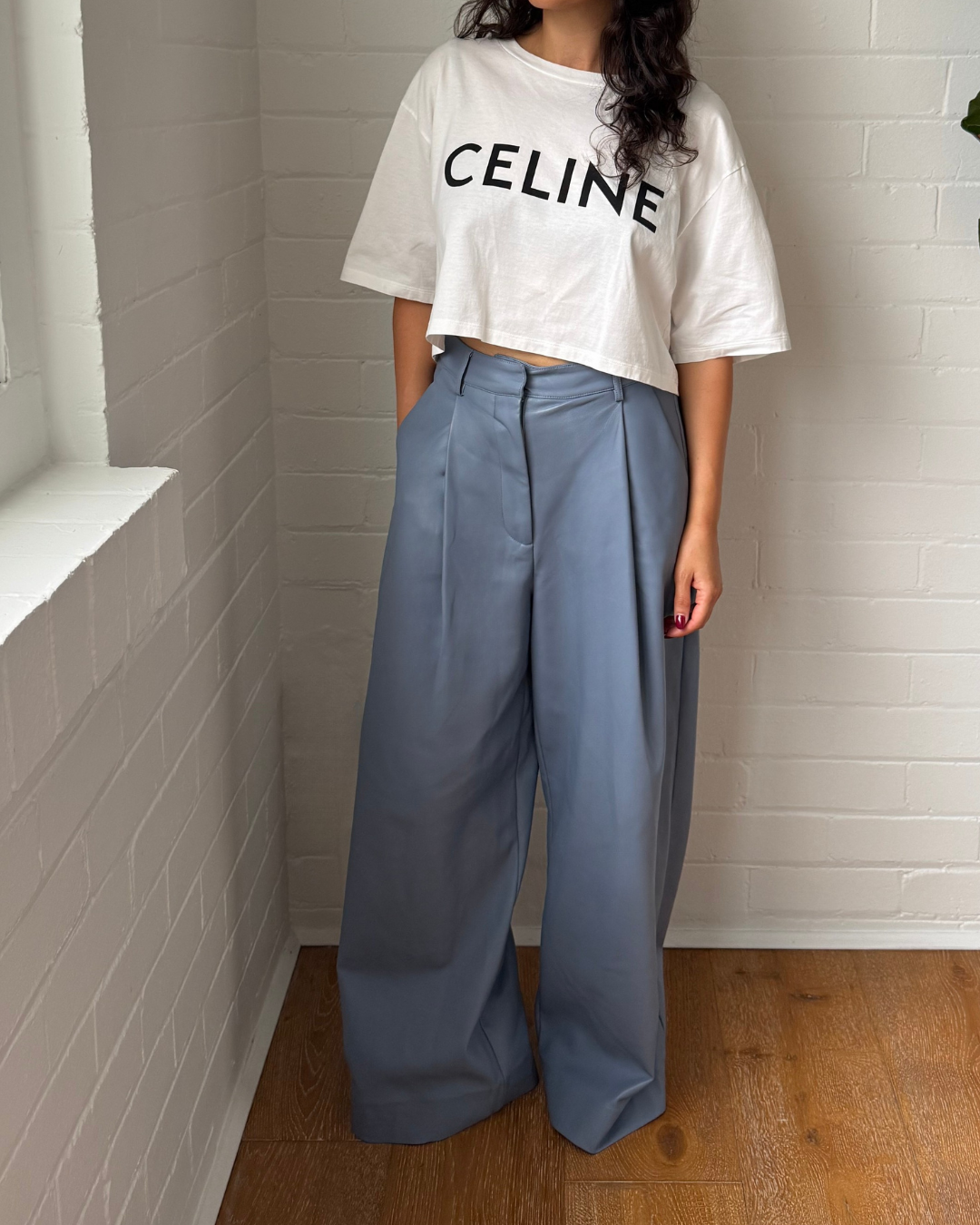 Celine Cropped T-Shirt - Size Medium