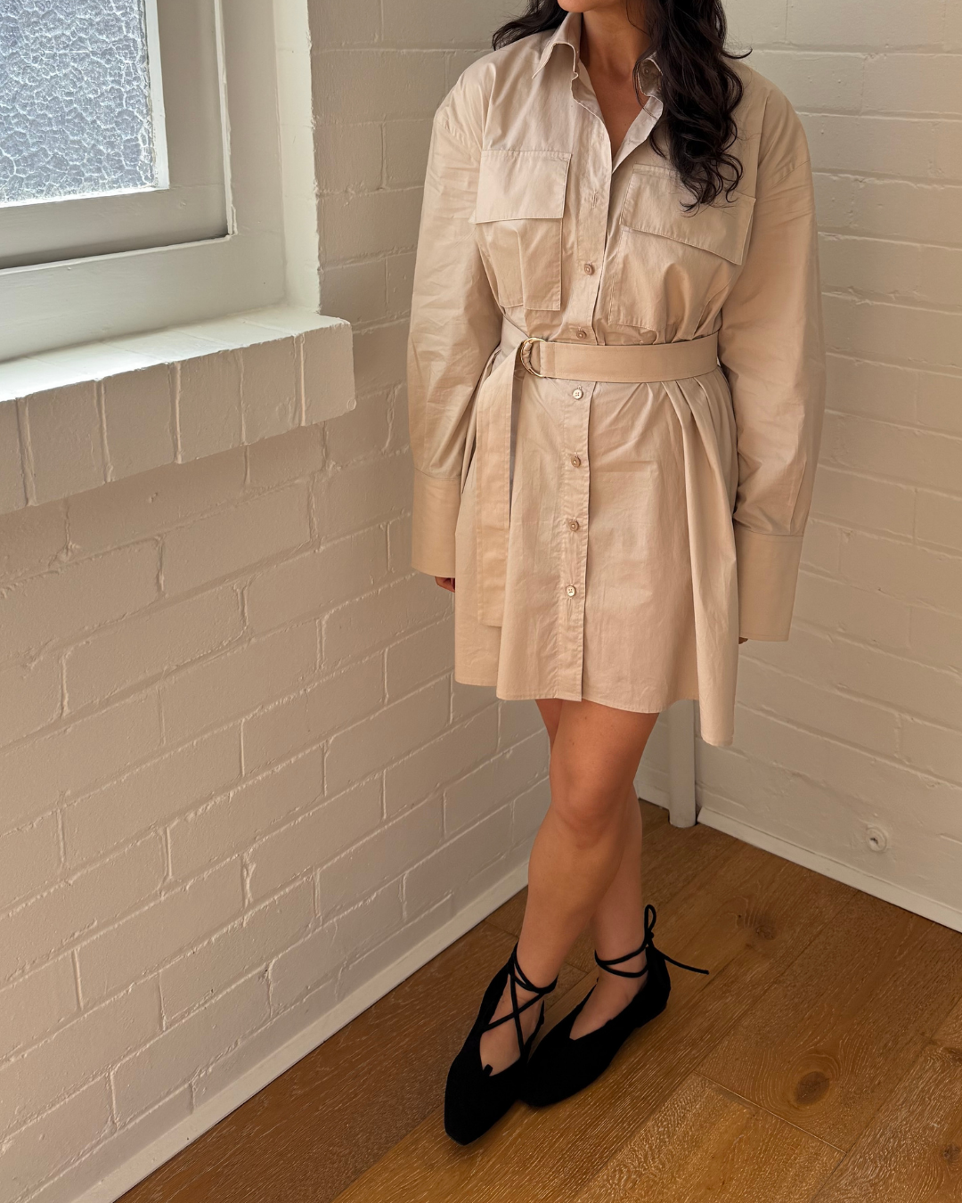 Scanlan Theodore Belted Parachute Shirt Dress - Size 6