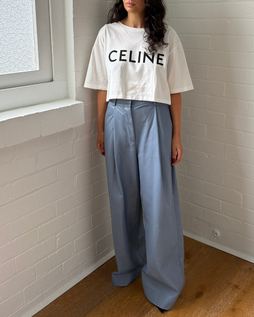 Celine Cropped T-Shirt - Size Medium
