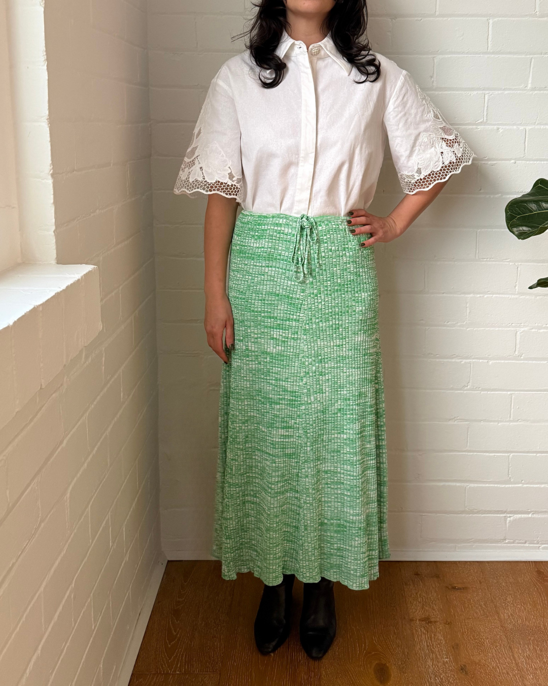 Scanlan Theodore Textured Knit Midi Skirt - Size Medium