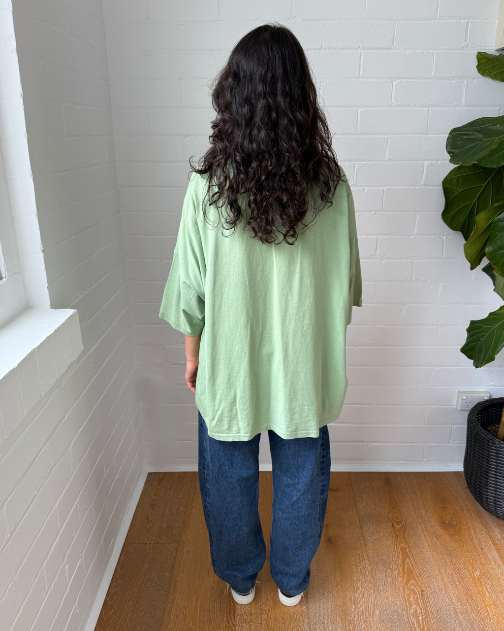 Bassike Slouch Side Step T-Shirt - Size Medium