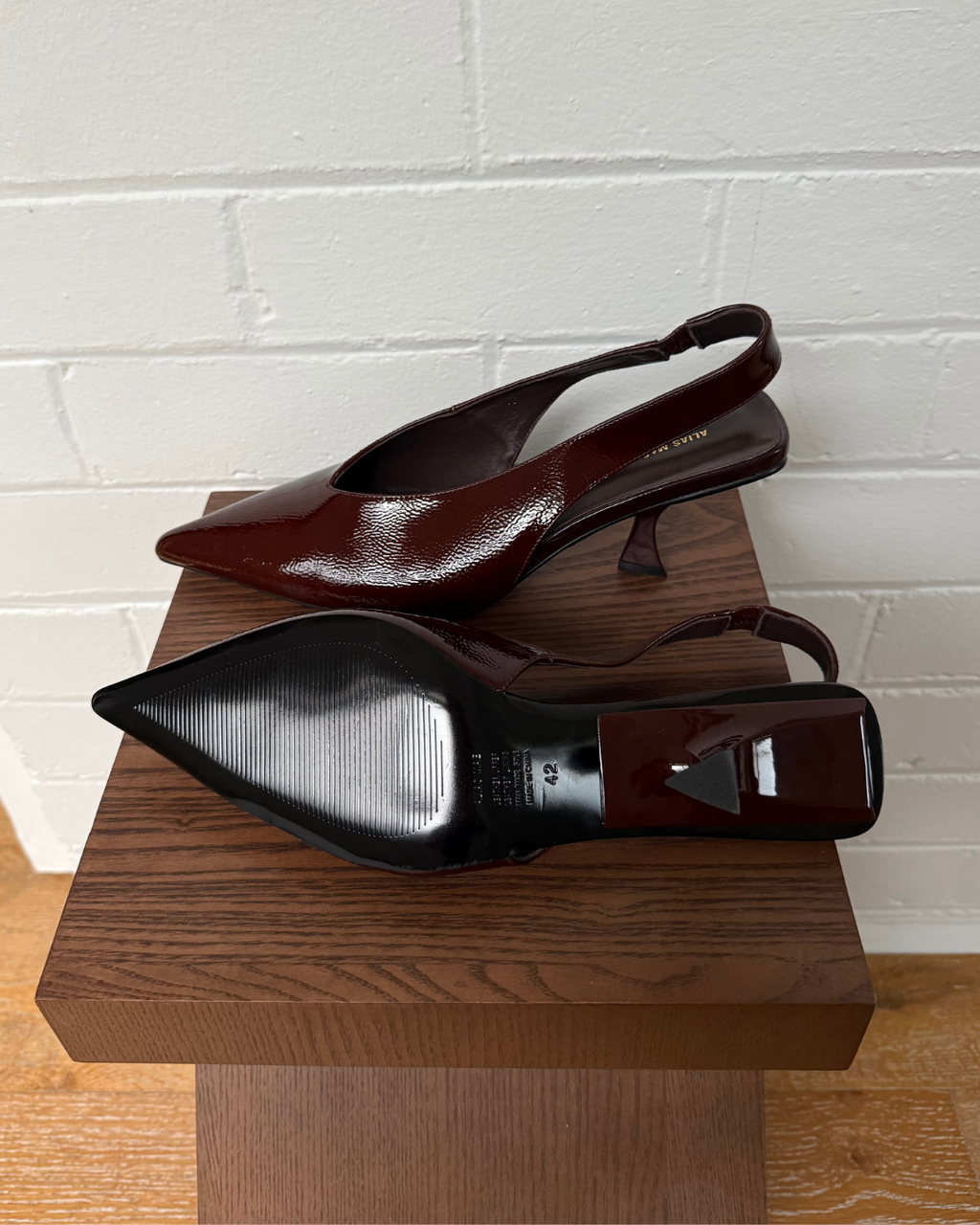 Alias Mae Frankie Slingbacks Choc Leather - Size 42