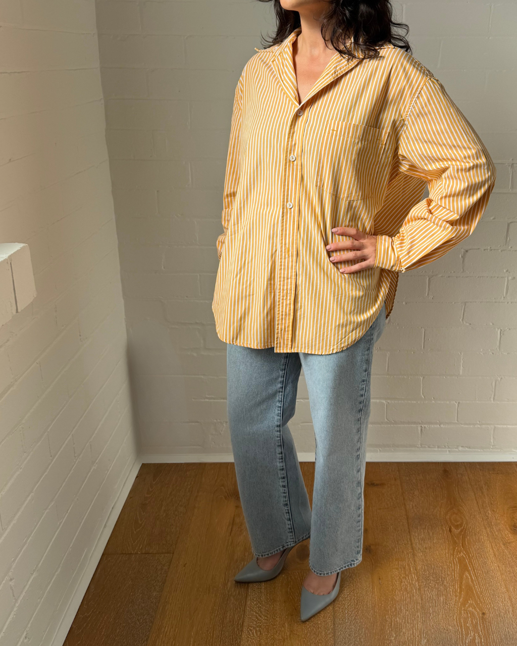 Matteau Oversized Striped Cotton Poplin Shirt - Size 1 (AU 6-8)