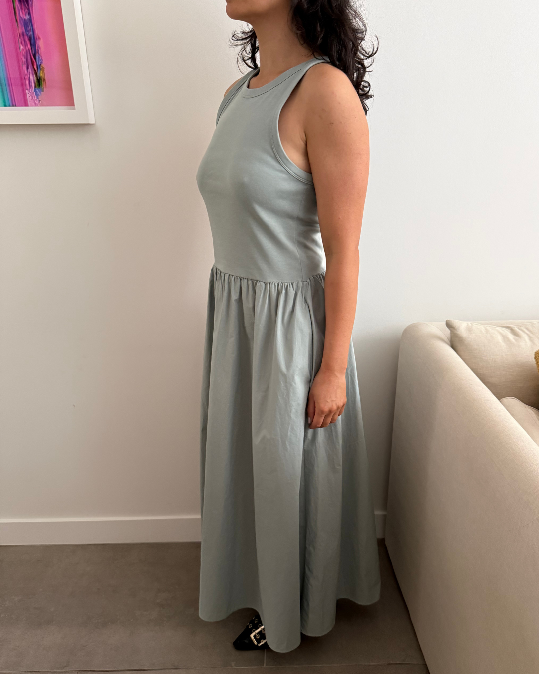 Cos Contrast Panel Maxi Dress - Size Small