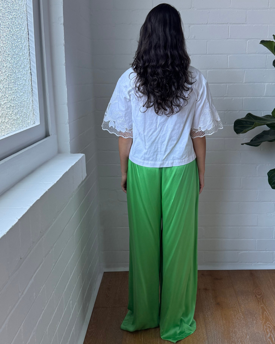 Bec & Bridge Wide Leg Silk Drawstring Pants - Size 10