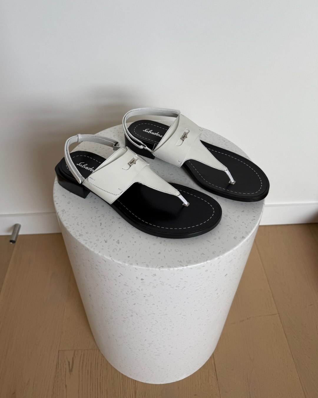 Salvatore Ferragamo Nya Leather Sandal - Size AU 10