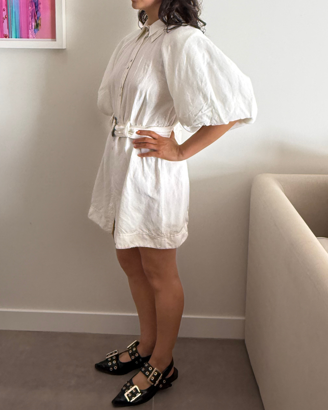Aje Camille Ivory Shirt Dress - Size 8
