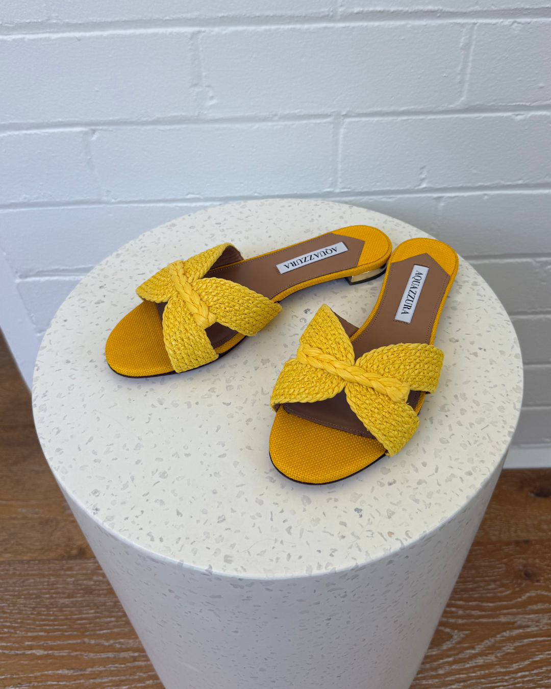 Aquazzura Rope Raffia Slides - Size 37