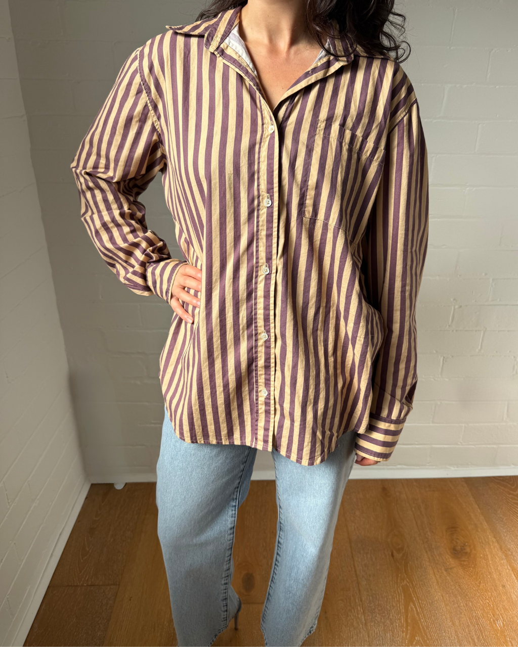Venroy Striped Shirt - Size Small