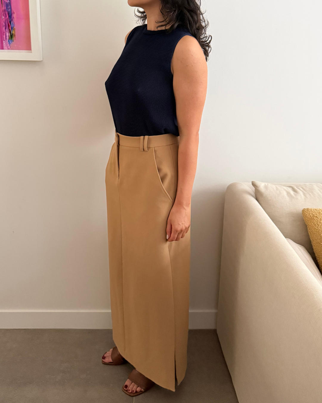 Shona Joy Irena Split Side Maxi Skirt - Size 8