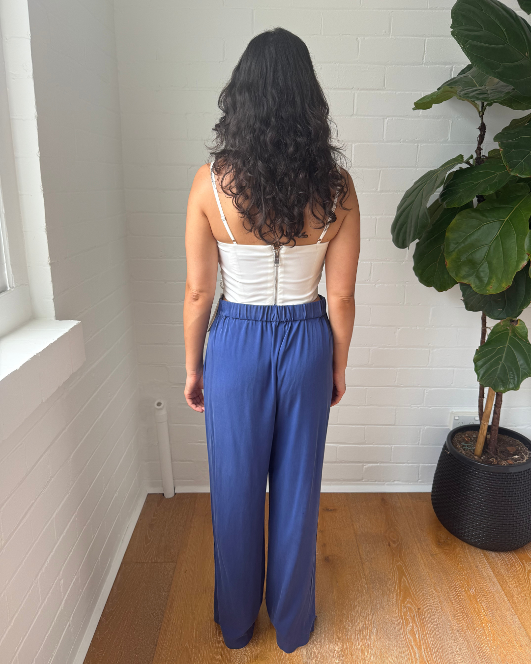 Willow Blue Silk Pants - Size Small