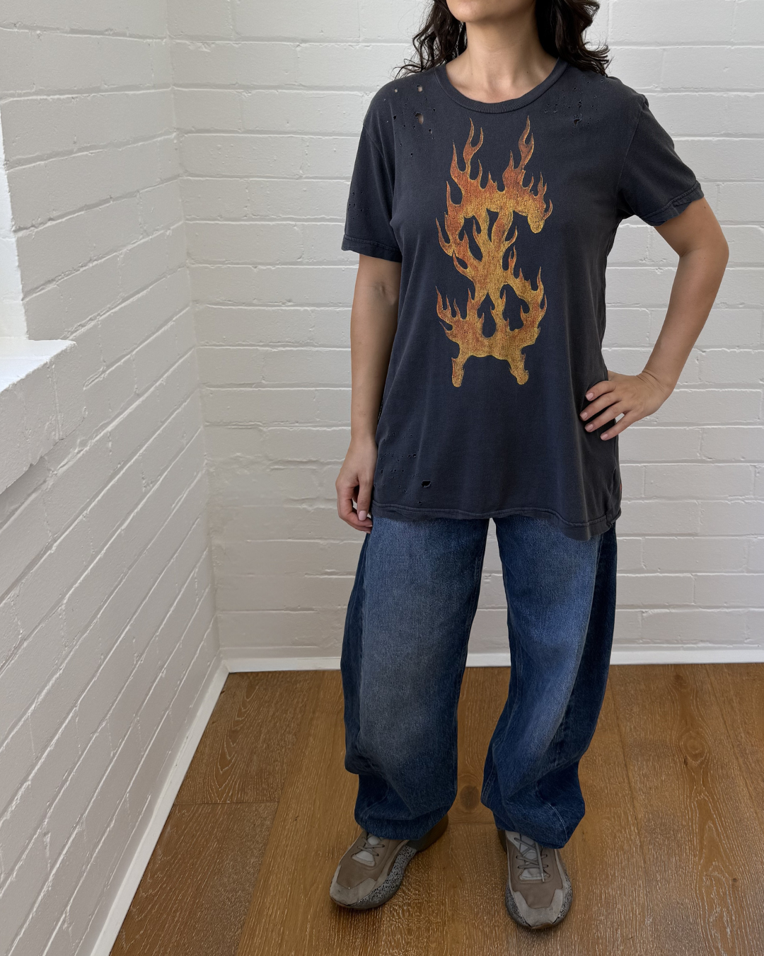 Ksubi X Travis Scott Flaming Dollar T-shirt - Size Small