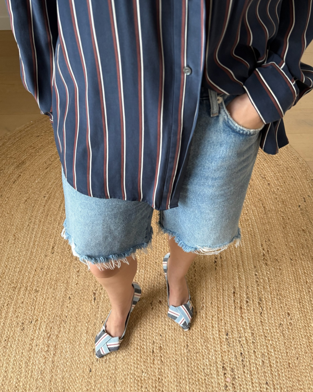 Jimmy Choo Tegan 85 Striped Pumps - Size 37