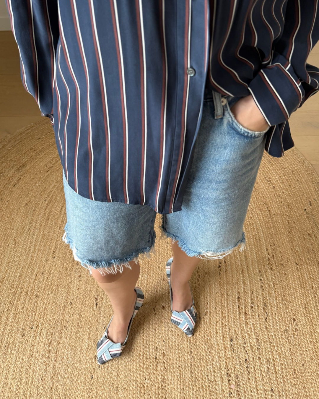 Jimmy Choo Tegan 85 Striped Pumps - Size 37