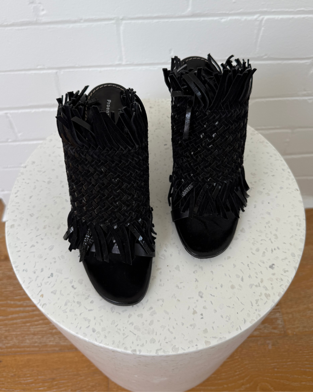 Proenza Schouler Woven Leather & Suede Mules - Size 38