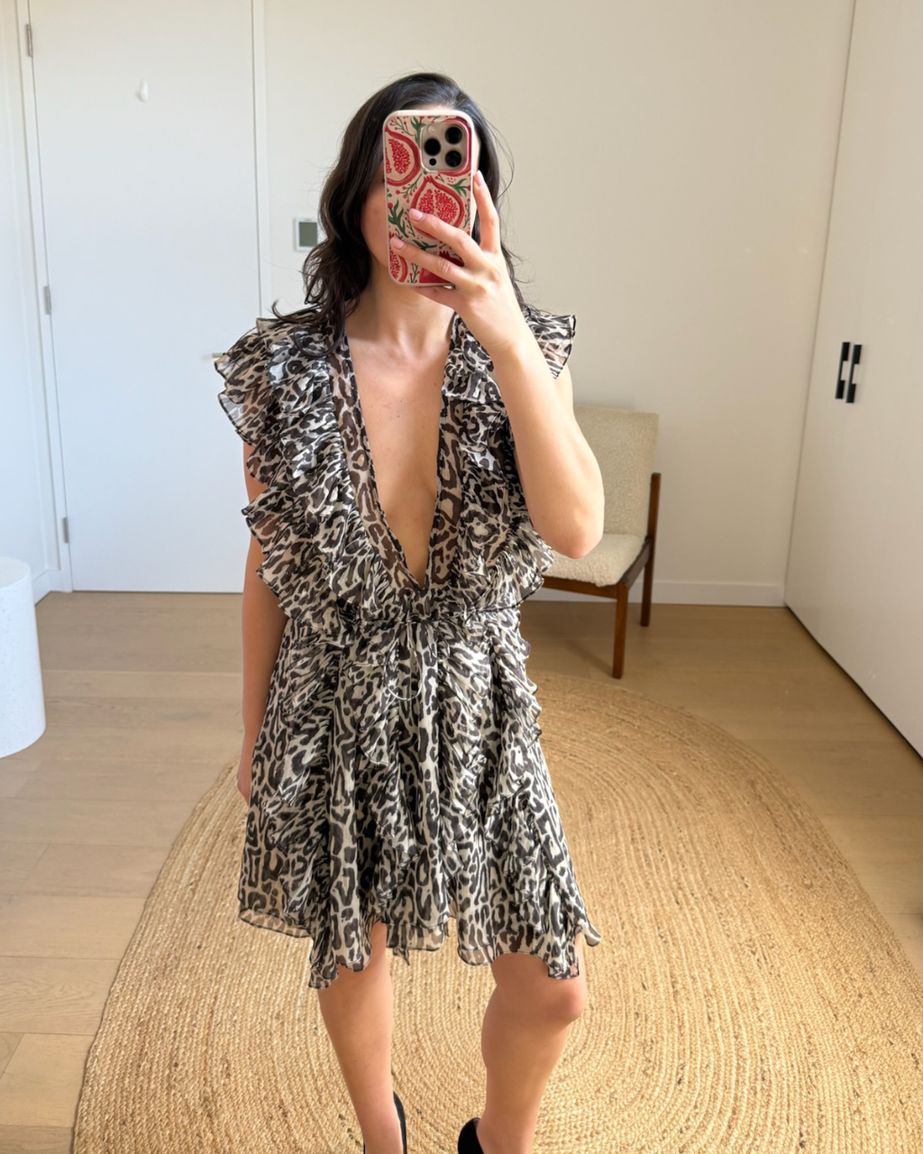 Shona Joy Mariposa Ruffle Mini Dress - Size 10