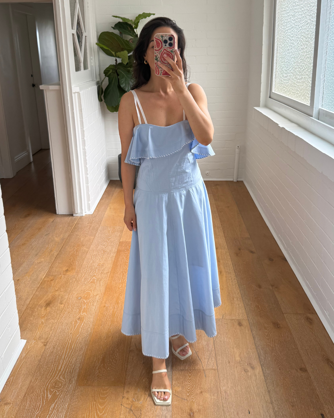 Lovaan Sky Blue Ruffle Dress - Size 8/10